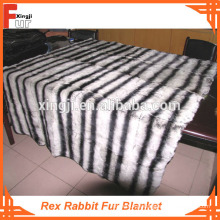 Tingido no design da chinchila Rex Rabbit Fur Blanket